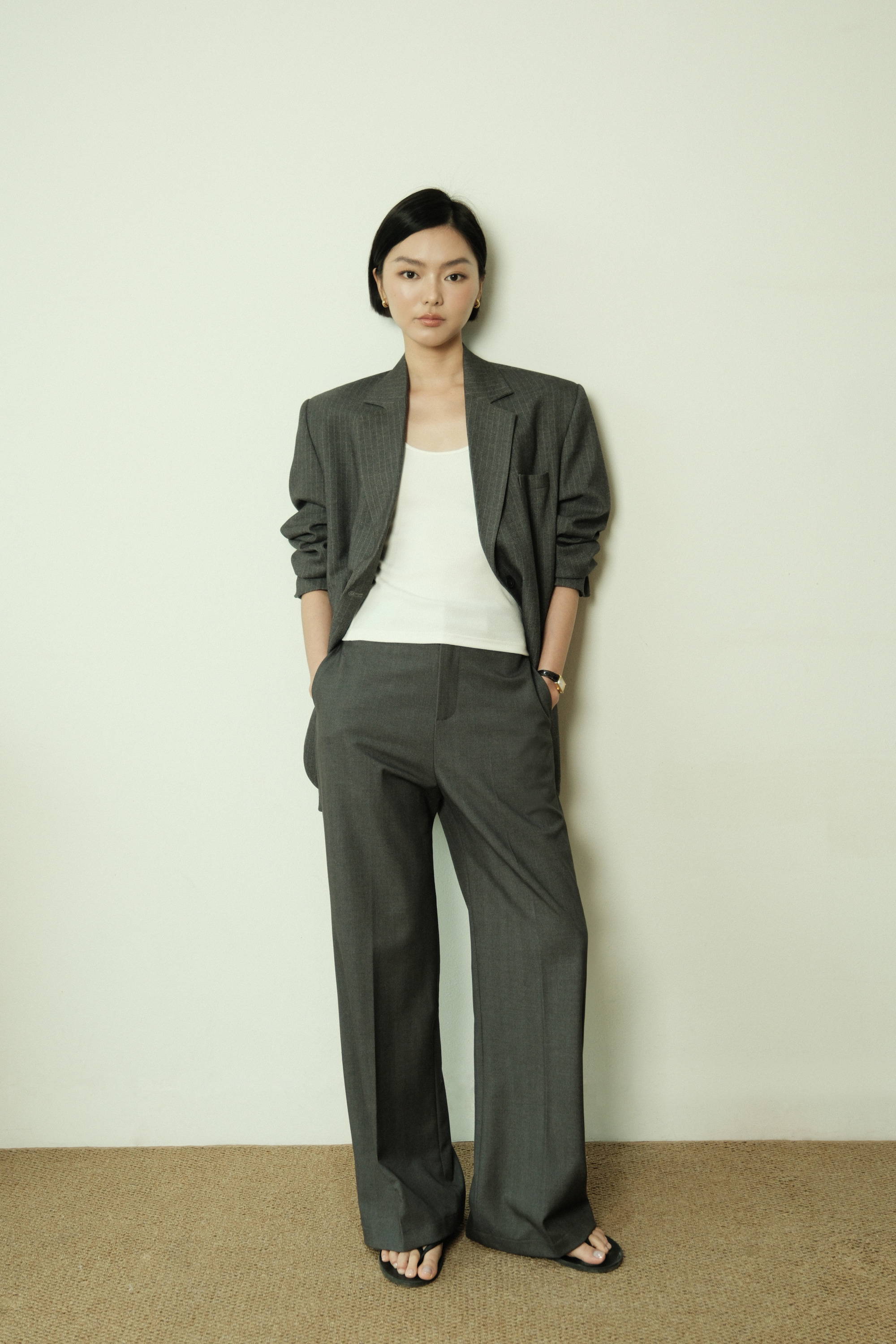 Stripped oversize blazer