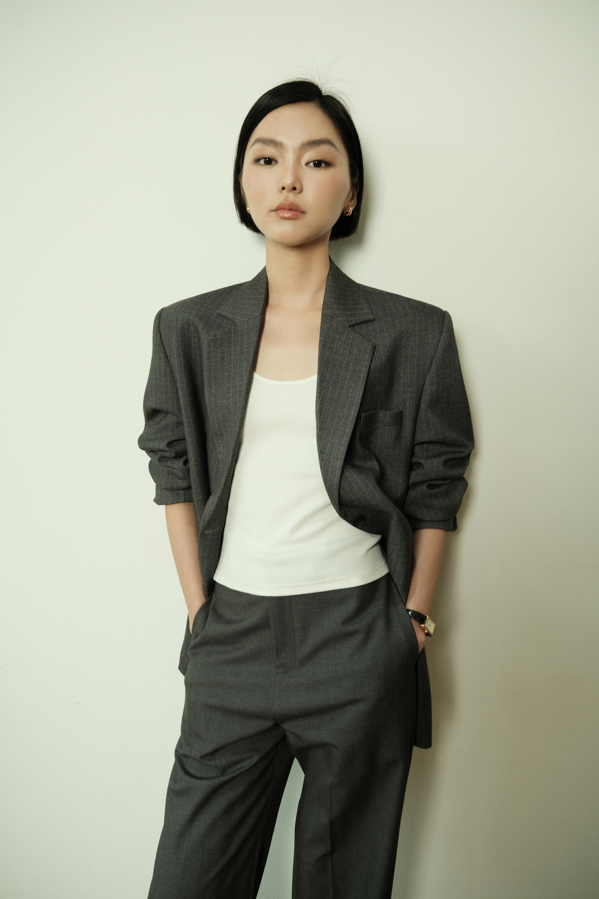 Stripped oversize blazer